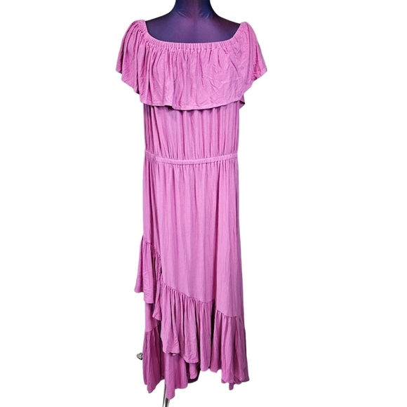 Lane Bryant Orchid Off-the-Shoulder Ruffle Maxi Dress Size 18/20 Women's - Picture 2 of 8